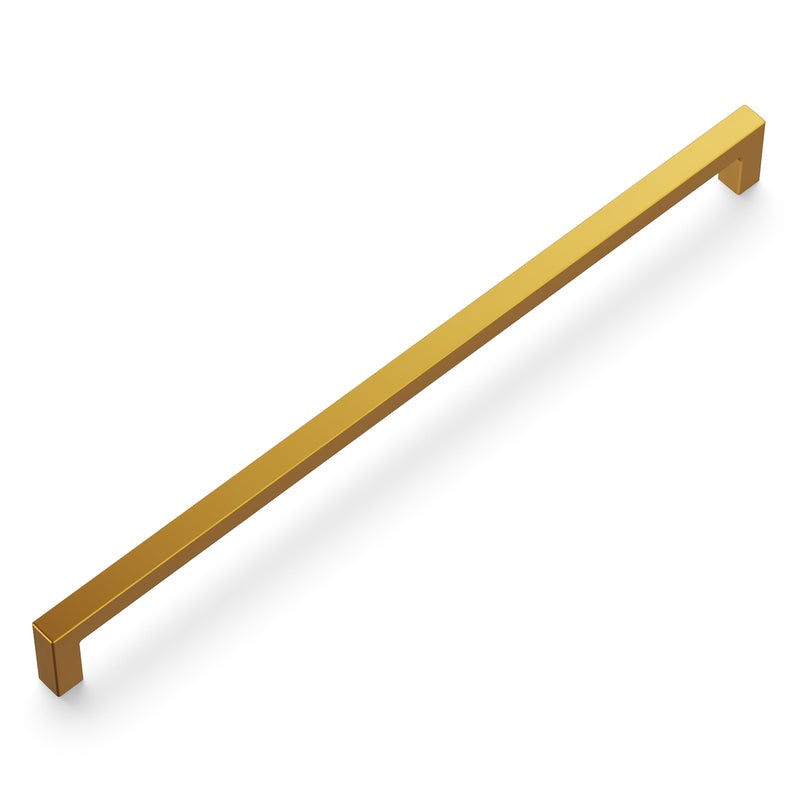 Hickory Hardware 1 Pack Solid Core Kitchen Cabinet Pulls, Luxury Cabinet Handles, Hardware for Doors & Dresser Drawers, 12 Inch Hole Center, Brushed Golden Brass, Skylight Collection - Image 2